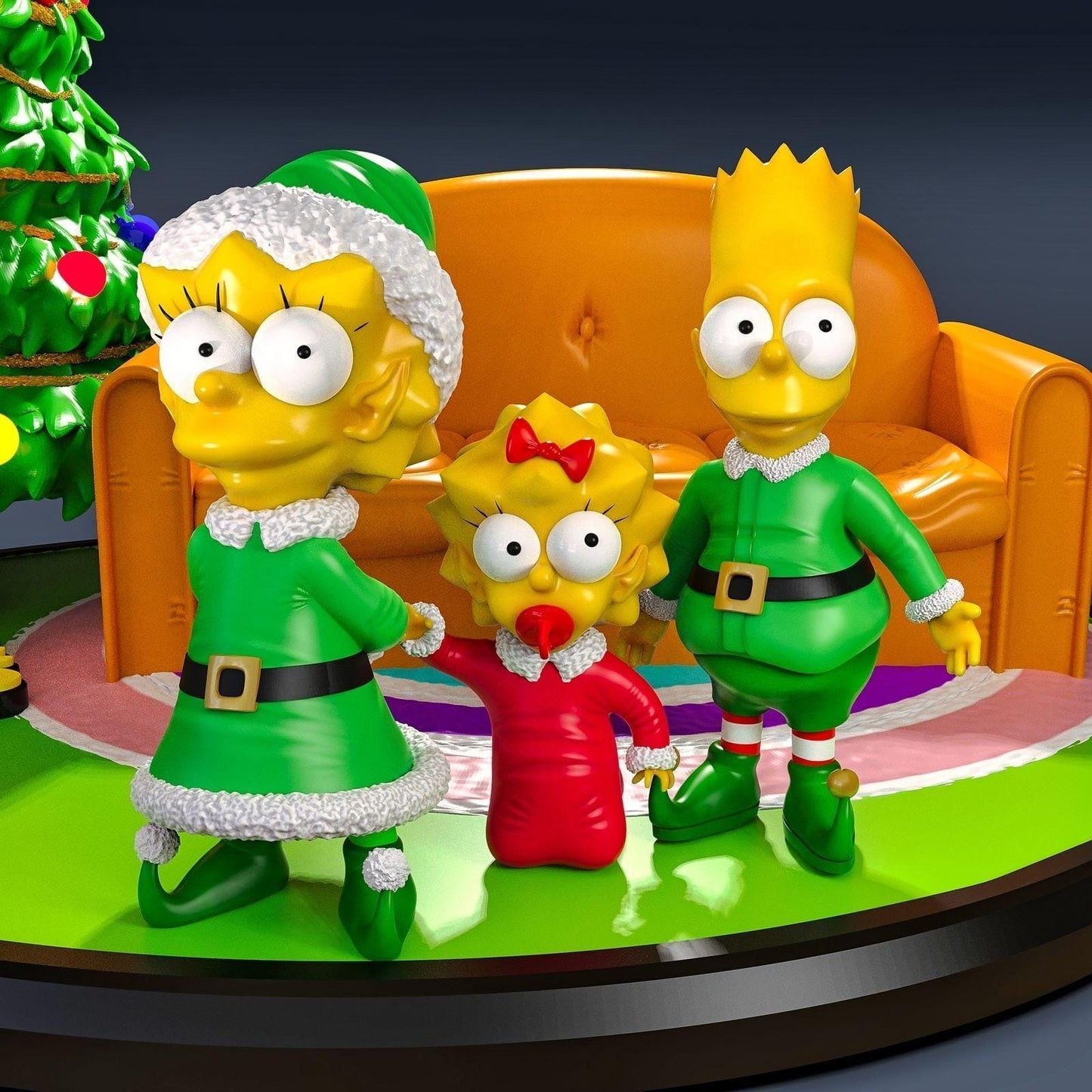 Merry Christmas – The Simpsons-Inspired 3D Printed Collectible Figurine for Holiday Display & Fan Collections