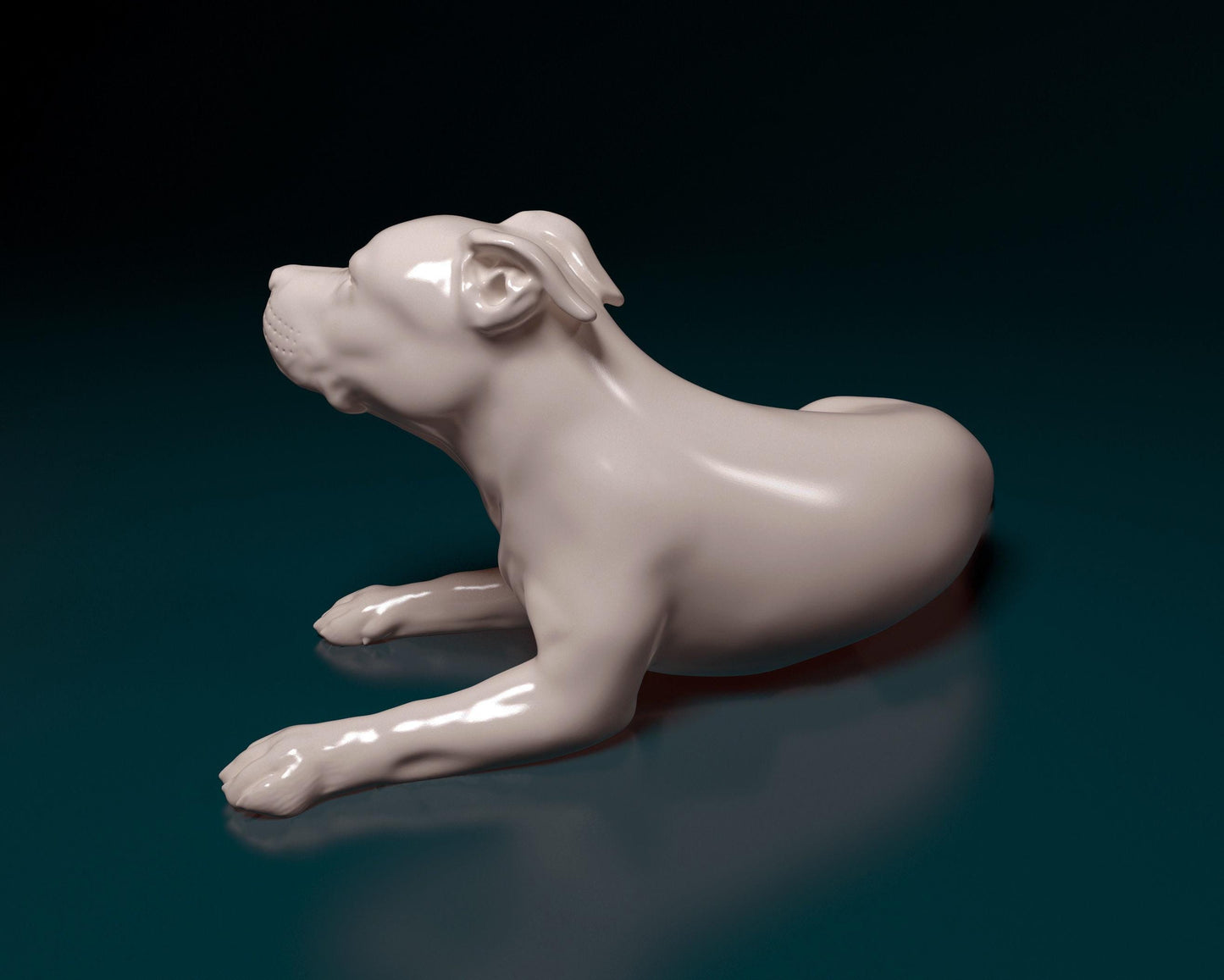 3D Printed  Pitbull Terrier Dog  Figurine -