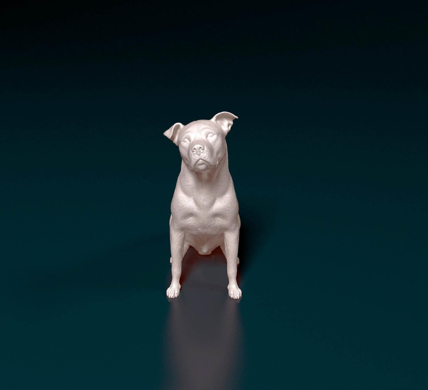 3D Printed Pitbull 06 Dog Figurine -