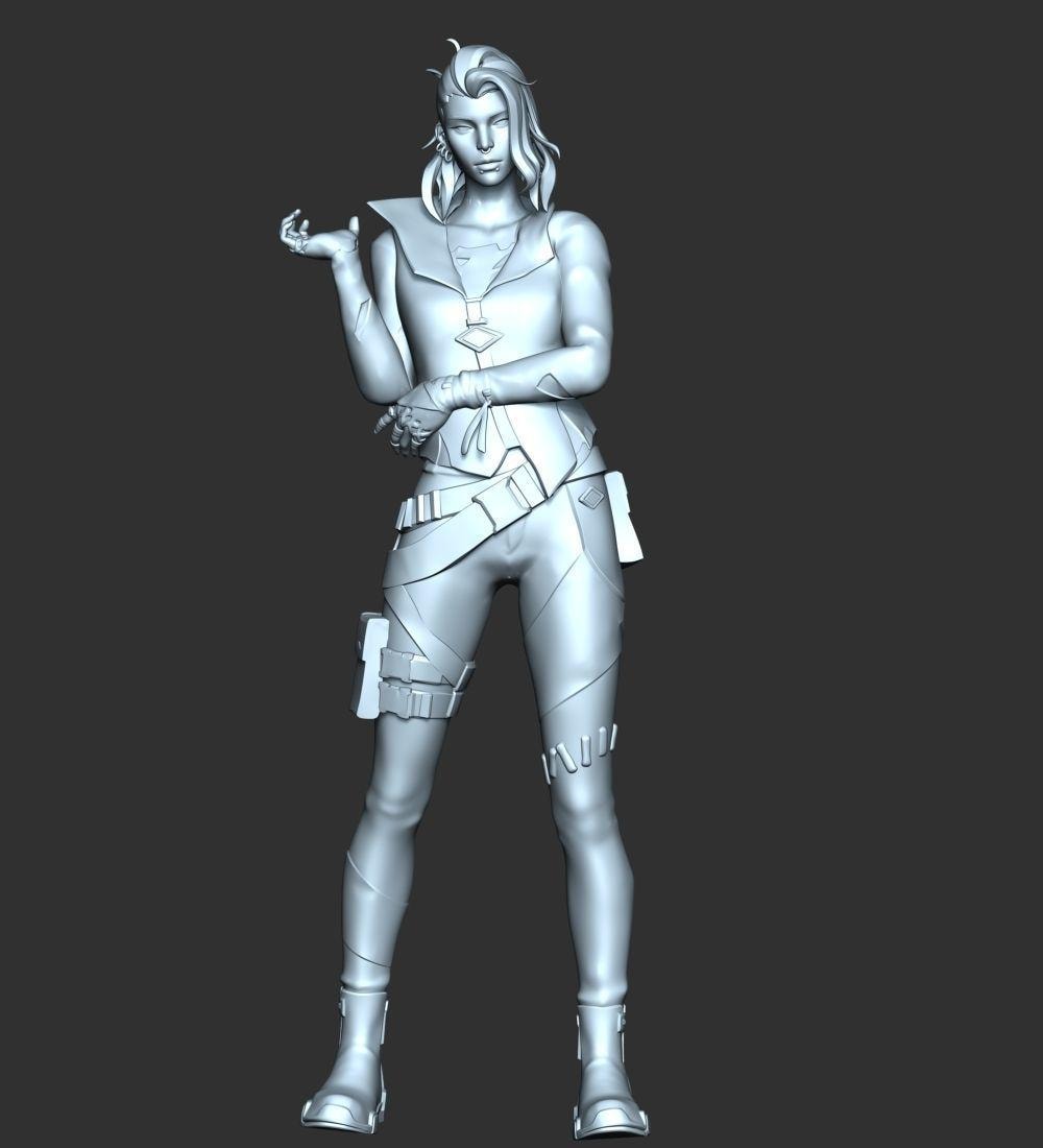 Valorant Fade Figurine with platform-  3D Printed Collectible for Your Gaming Heaven