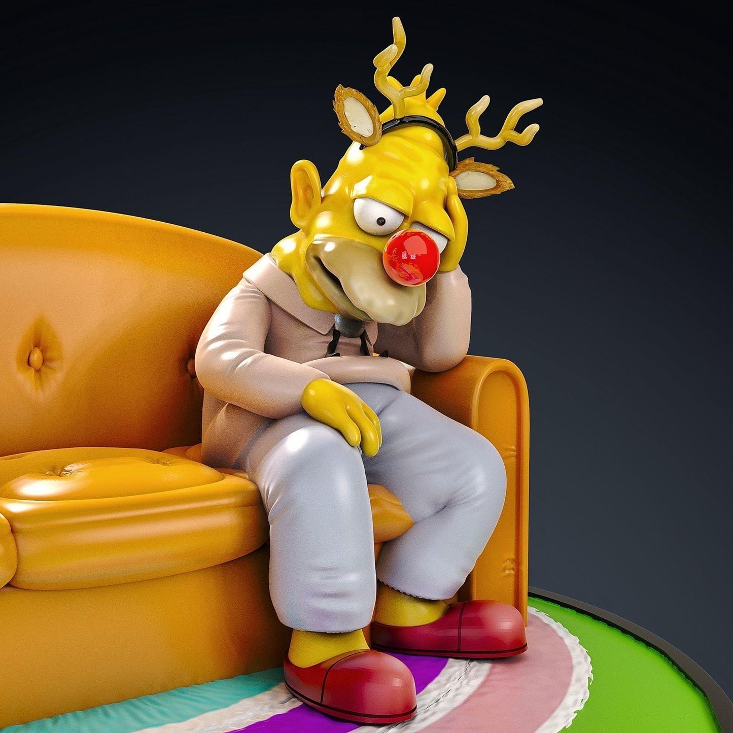 Merry Christmas – The Simpsons-Inspired 3D Printed Collectible Figurine for Holiday Display & Fan Collections