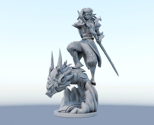League of Legends Yasuo Figure | 3D Printed Truth Dragon Model | Gaming Desk Decor | Gamer Gift | Collectible Statue | Unpainted