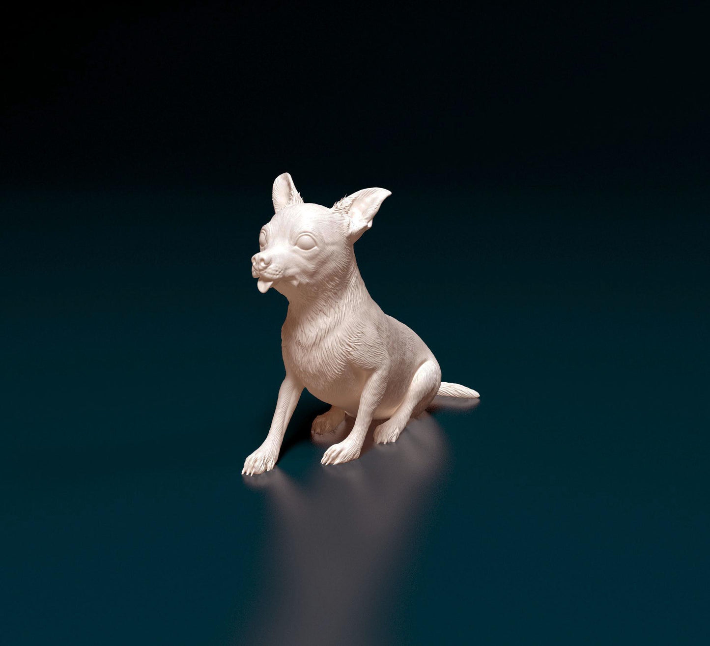 3D Printed  Chihuahua 07 Dog  Figurine -