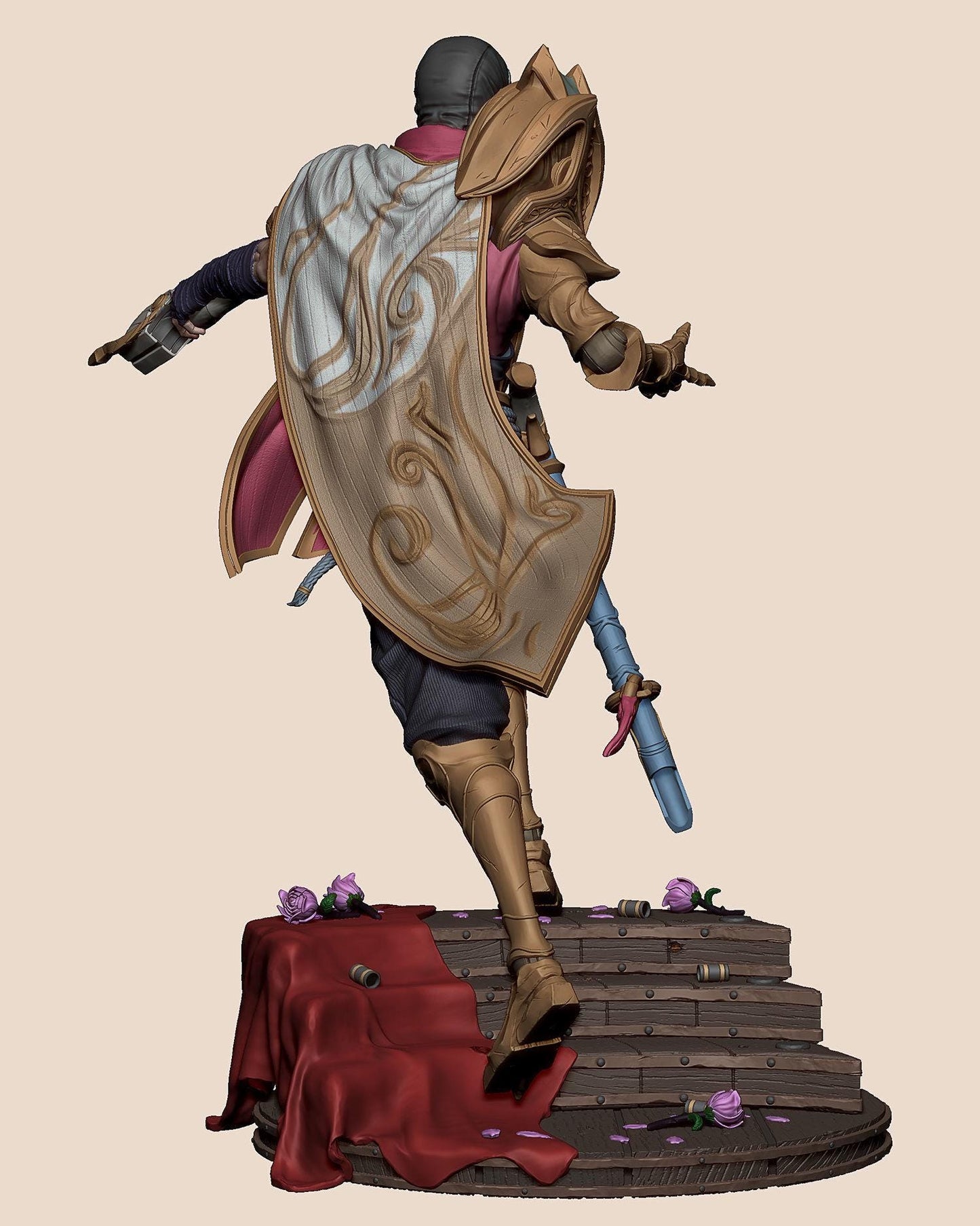 League of Legends Jhin Figure | 3D Printed Virtuoso Model | Gaming Desk Decor | Gamer Gift | Collectible Statue | Unpainted for DIY Painting