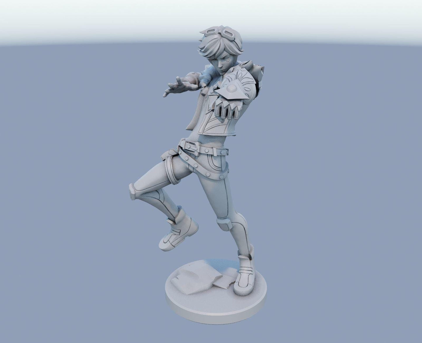 League of Legends Ekko Figure | 3D Printed Time Breaker Model | Gaming Desk Decor | Gamer Gift | Collectible Statue | Unpainted