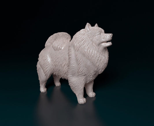 Keeshond Dog Figurine | 3D Printed Fluffy Dog Statue | Keeshond Sculpture Gift | Pet Memorial | Desk Decor | Free Worldwide Shipping