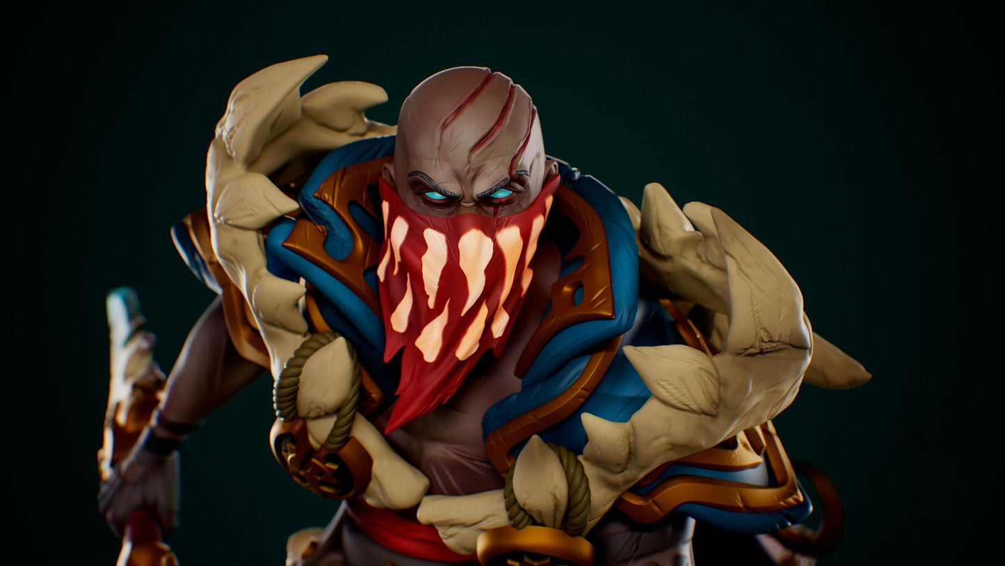 League of Legends - Pyke 3D Printed Figurine –  Unpainted Fan Art Statue – 15cm to 25cm – Gamer Display Model – Free Shipping + Gift