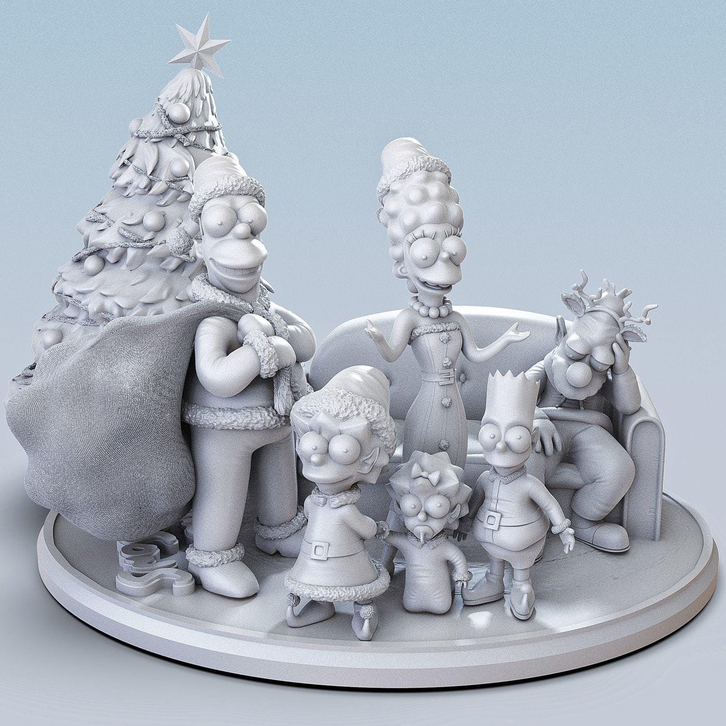 Merry Christmas – The Simpsons-Inspired 3D Printed Collectible Figurine for Holiday Display & Fan Collections