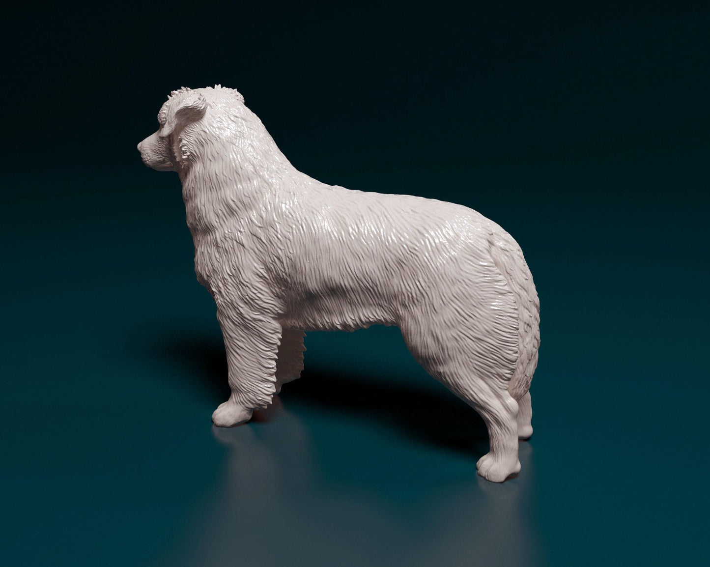Australian Shepherd Dog Statue | Standing Aussie Figurine | 3D Printed Dog Model | Herding Dog Gift | Pet Memorial Sculpture