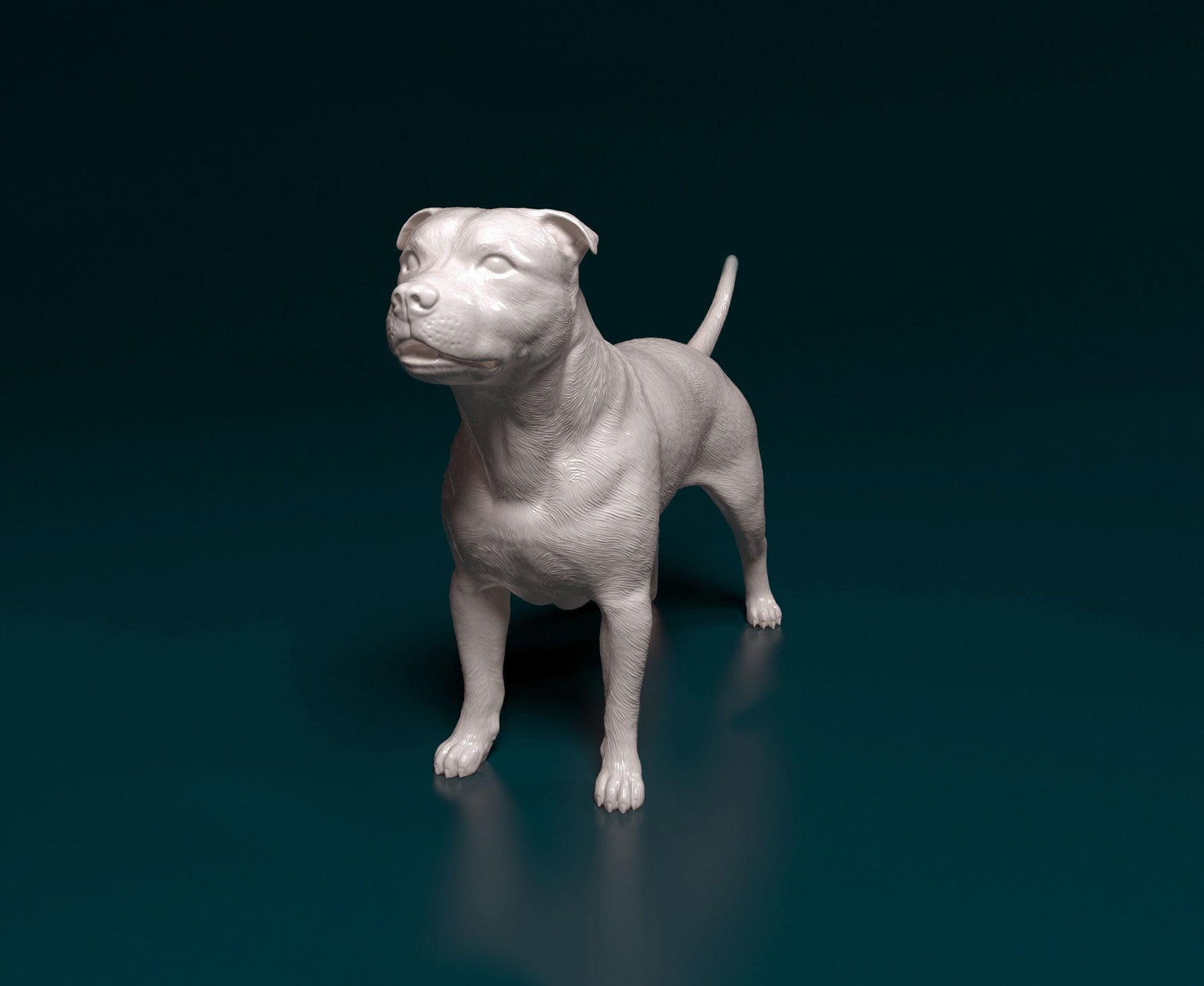 3D Printed  Staffordshire Bull terrier 2 Dog  Figurine -
