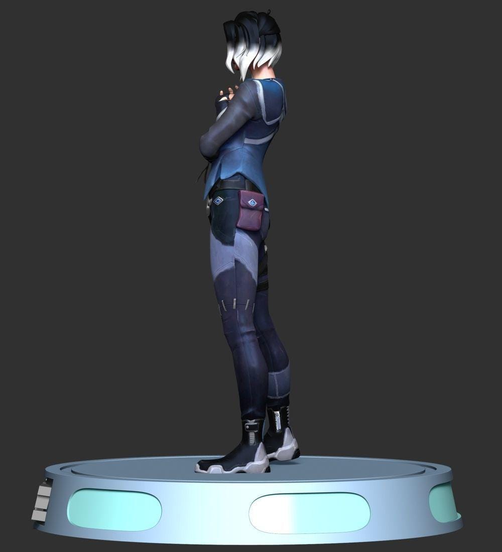 Valorant Fade Figurine with platform-  3D Printed Collectible for Your Gaming Heaven