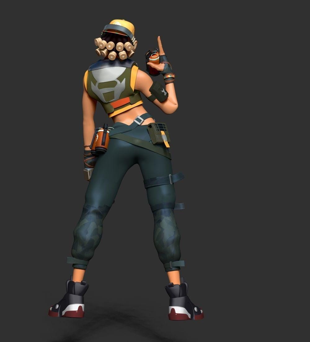 Valorant Raze Figurine with Platform -  3D Printed Collectible for Your Gaming Heaven