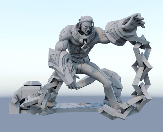 League of Legends Sylas Figure | 3D Printed Chain Mage Model | Gaming Desk Decor | Gamer Gift | Collectible Statue | Unpainted for DIY Paint