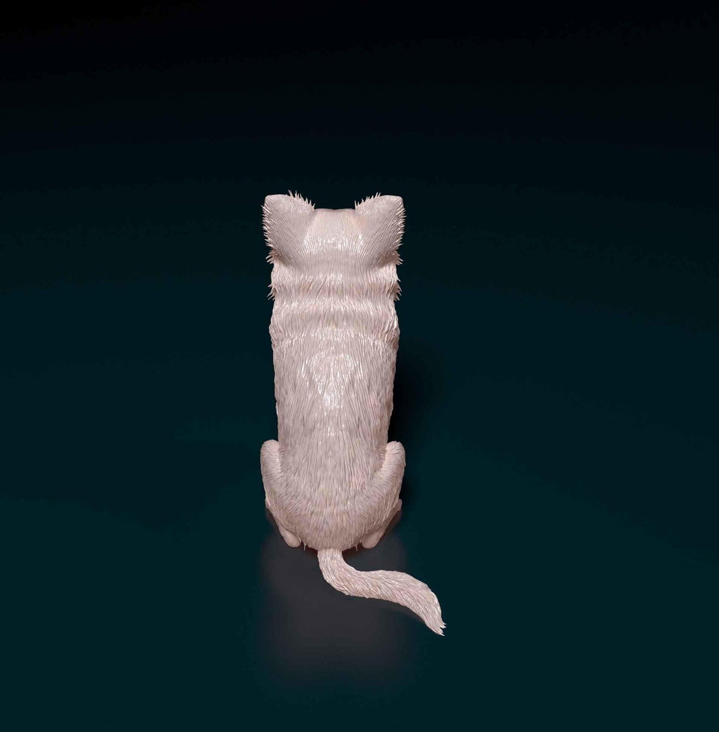 3D Printed  Chihuahua long-haired Dog  Figurine -