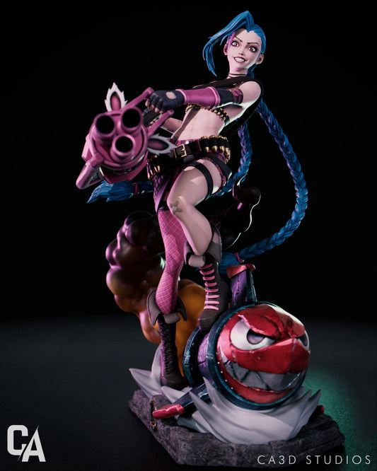 Jinx 3D Print Figurine | League of Legends Fan Art Statue  | Gamer Collectible Gift | Free Shipping