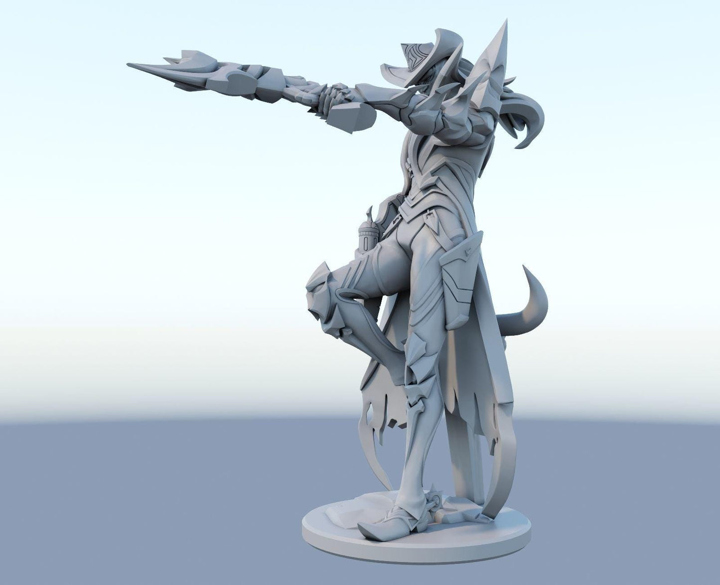 League of Legends High Noon Lucian Figurine -  3D Printed Collectible for Your Gaming Heaven