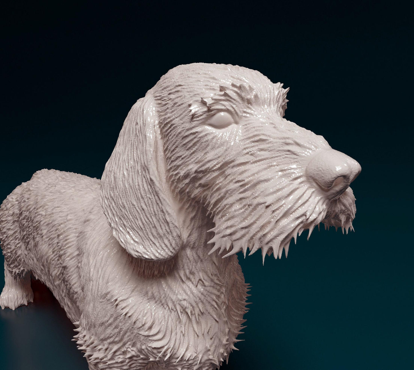 Dachshund Wire-haired Dog Figurine - 3D Printed