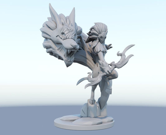 League of Legends  Kindred Figurine -  3D Printed Collectible for Your Gaming Heaven