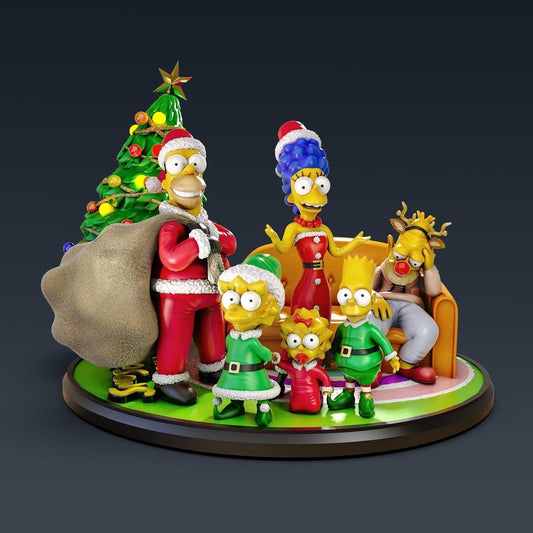 Merry Christmas – The Simpsons-Inspired 3D Printed Collectible Figurine for Holiday Display & Fan Collections