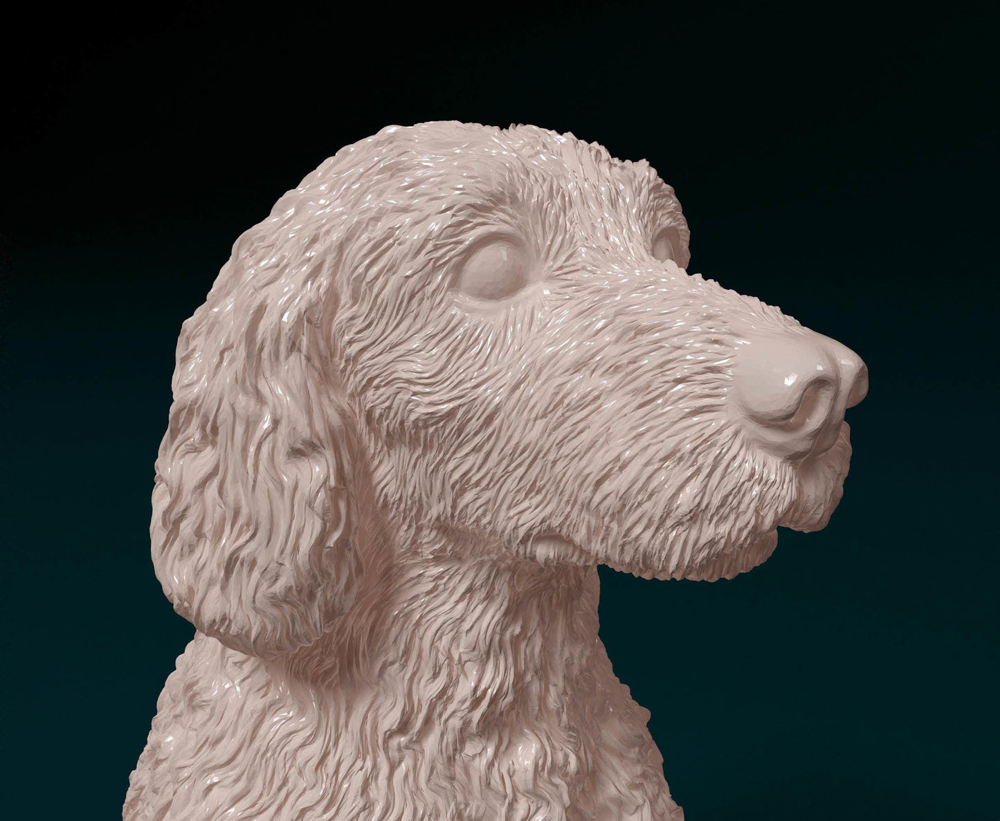 3D Printed Labradoodle dog  Figurine -
