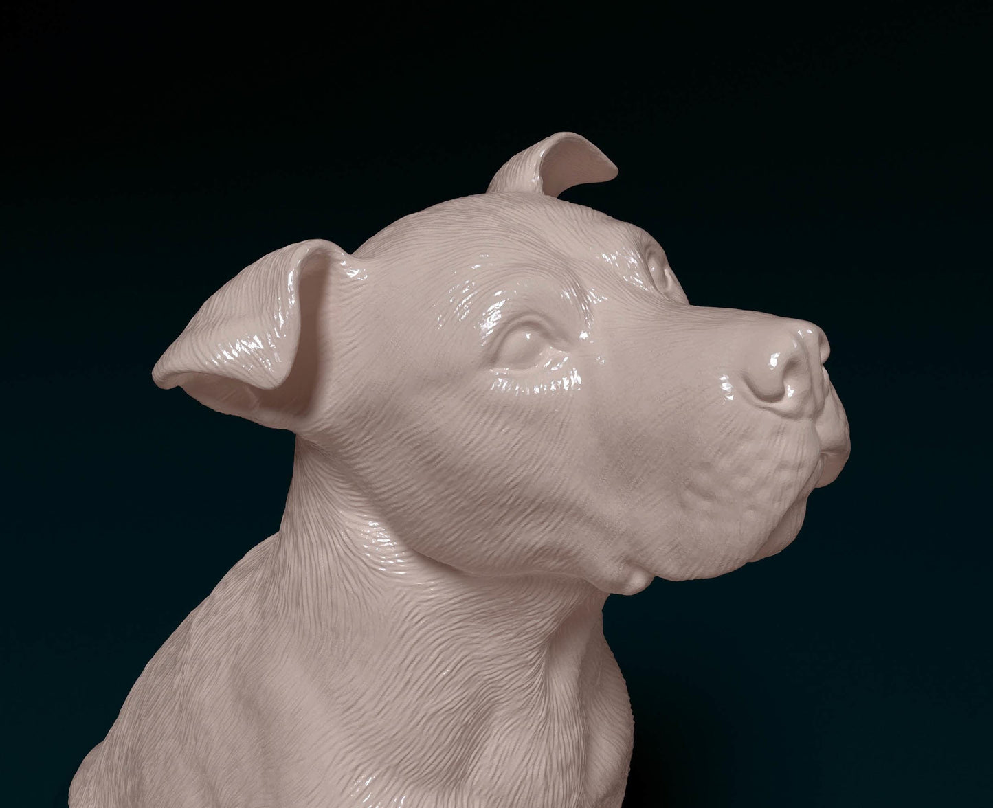 3D Printed Pitbull 06 Dog Figurine -