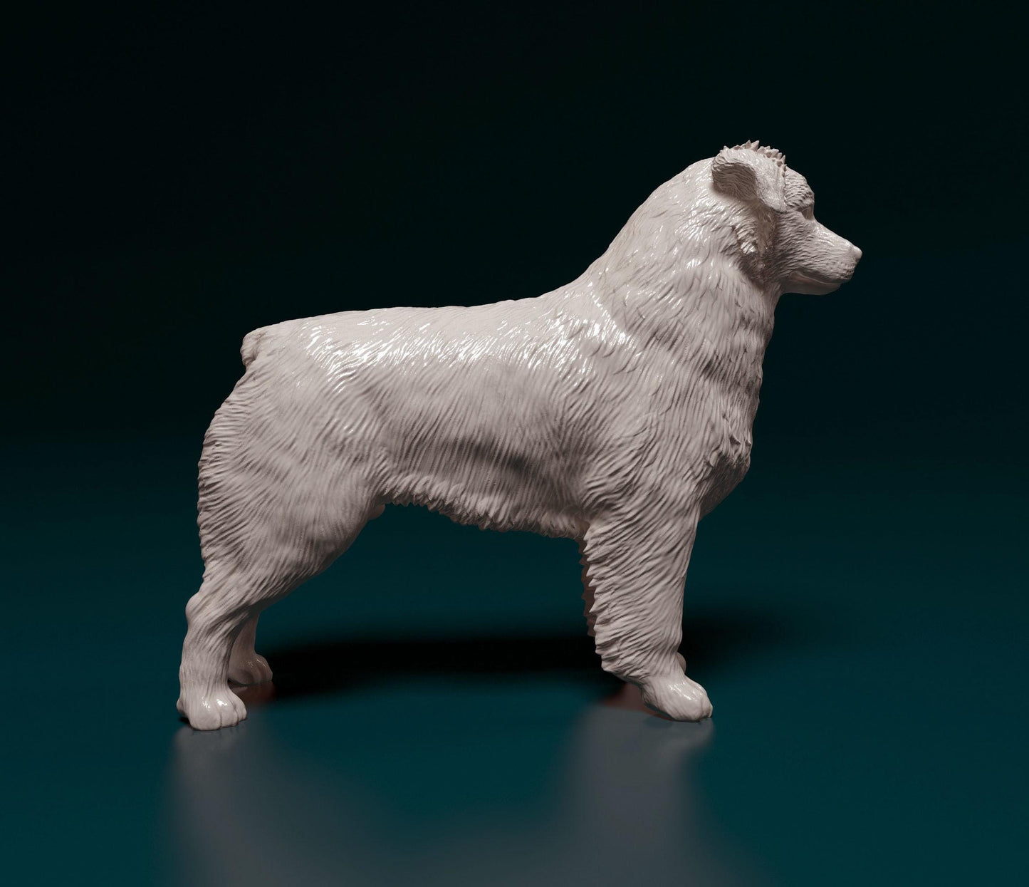 Australian Shepherd Dog Statue | Standing Aussie Figurine | 3D Printed Dog Model | Herding Dog Gift | Pet Memorial Sculpture