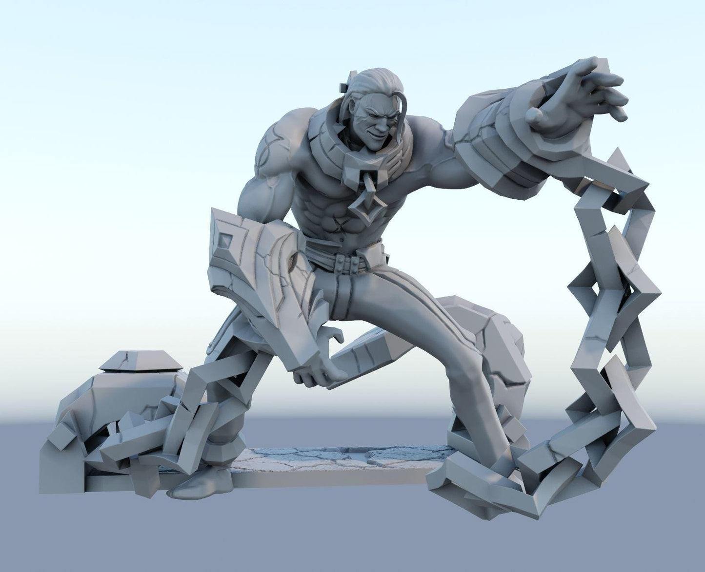 League of Legends Sylas Figure | 3D Printed Chain Mage Model | Gaming Desk Decor | Gamer Gift | Collectible Statue | Unpainted for DIY Paint