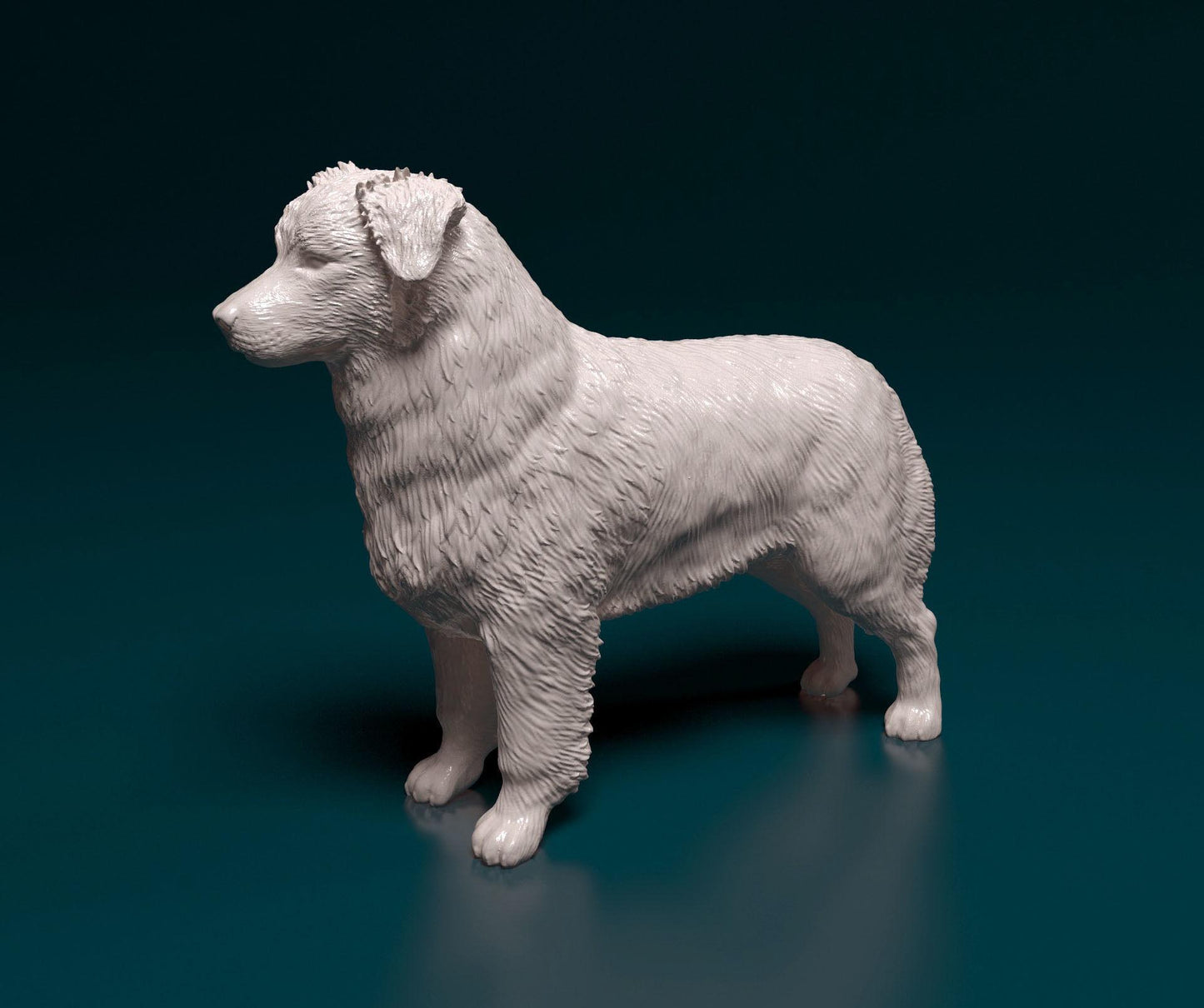 Australian Shepherd Dog Statue | Standing Aussie Figurine | 3D Printed Dog Model | Herding Dog Gift | Pet Memorial Sculpture