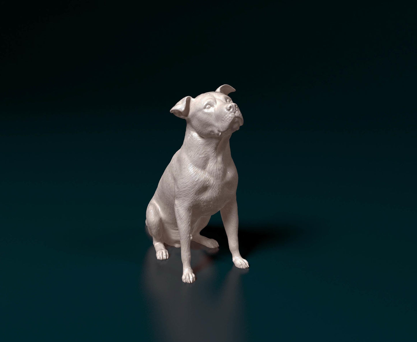 3D Printed Pitbull 06 Dog Figurine -