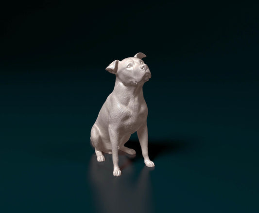 3D Printed Pitbull 06 Dog Figurine -