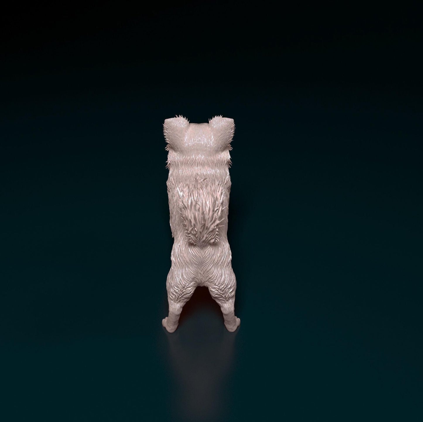 3D Printed  Chihuahua long-haired Dog  Figurine -