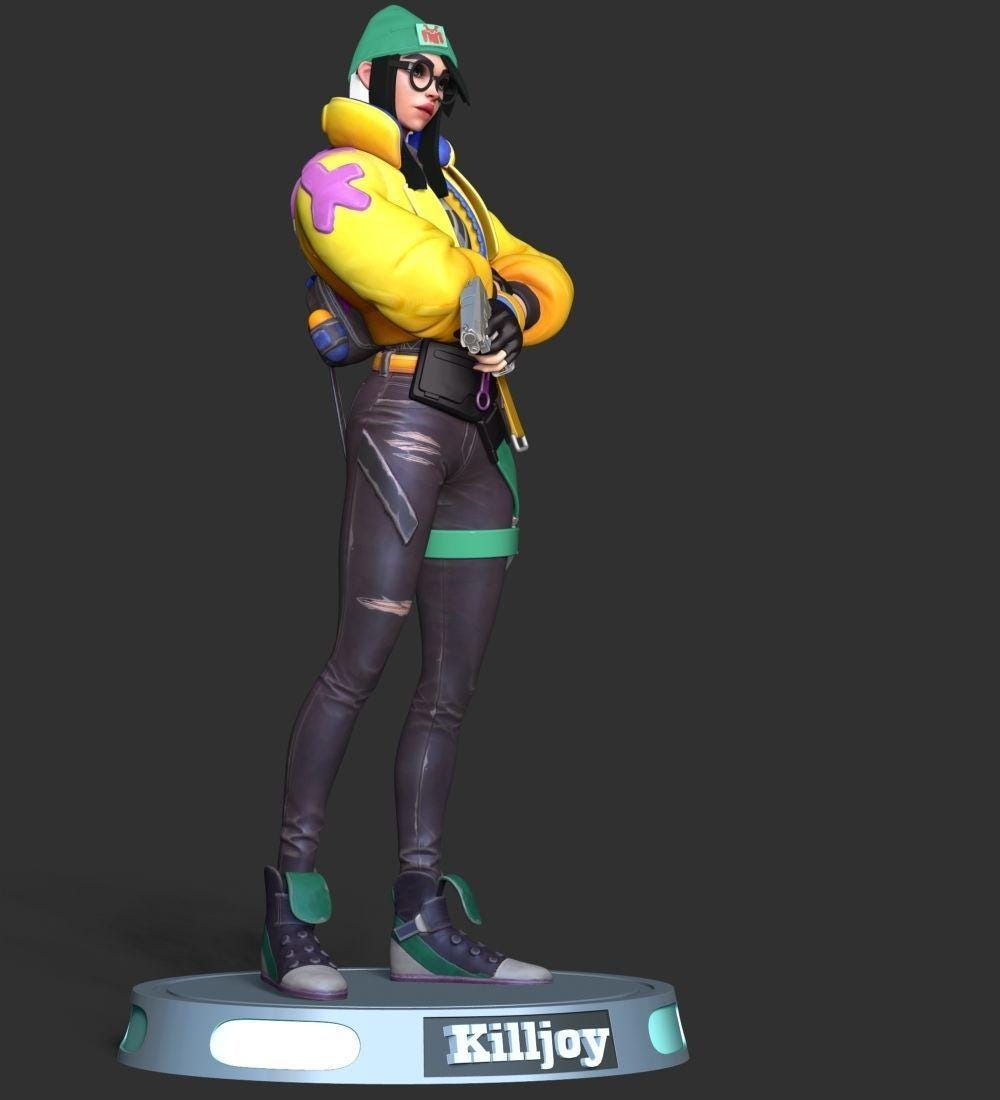 Valorant Killjoy Figurine with Platform -  3D Printed Collectible for Your Gaming Heaven