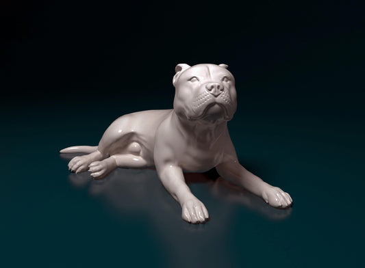 3D Printed  Pitbull Terrier Dog  Figurine -
