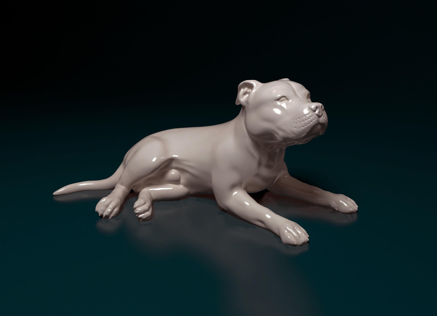 3D Printed  Pitbull Terrier Dog  Figurine -