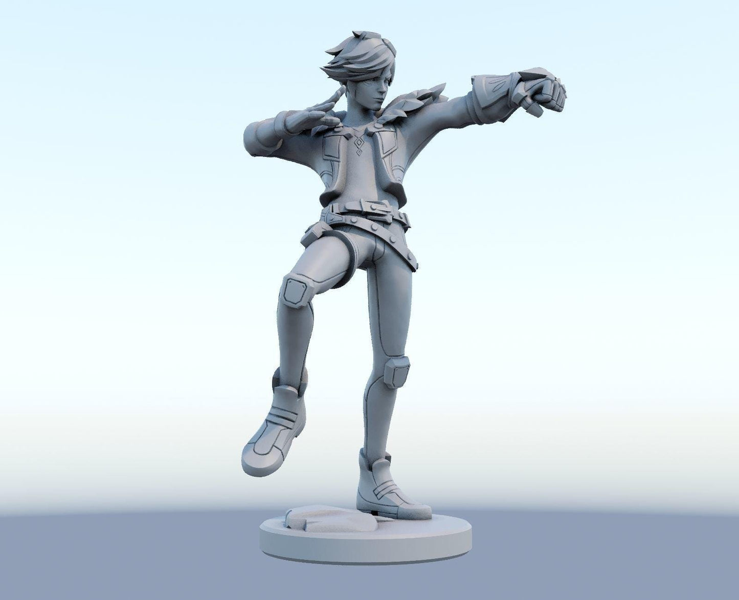 League of Legends Ekko Figure | 3D Printed Time Breaker Model | Gaming Desk Decor | Gamer Gift | Collectible Statue | Unpainted