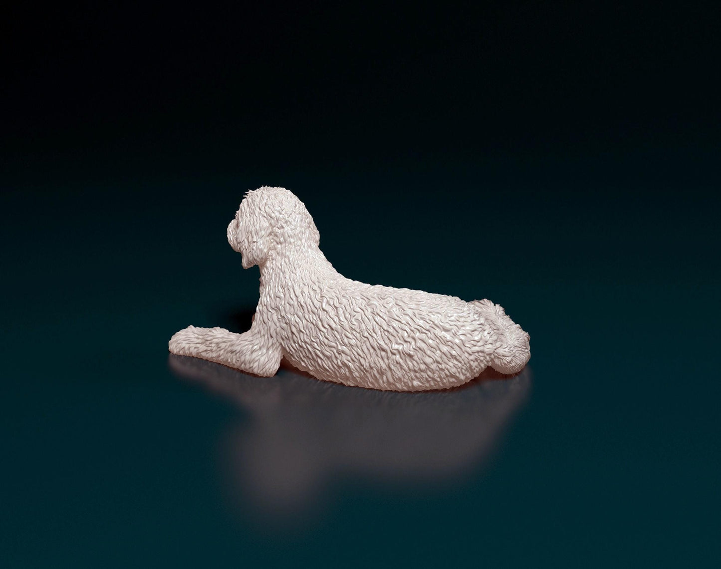 3D Printed Old English Sheepdog  Figurine -