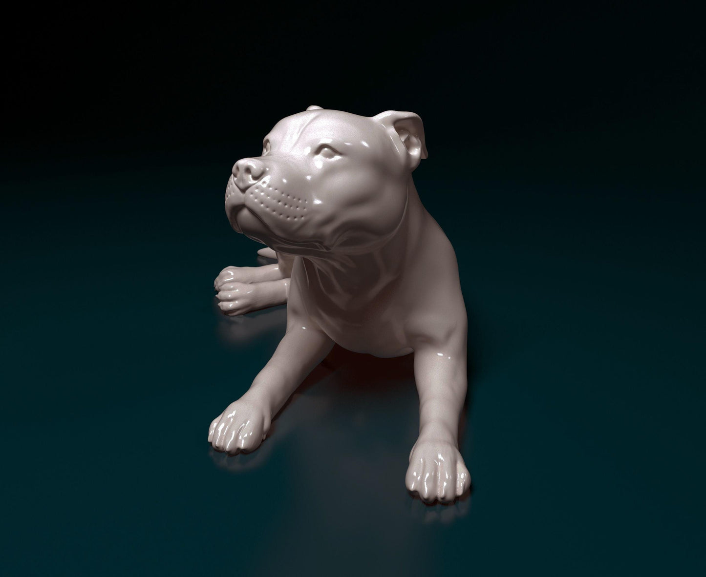 3D Printed  Pitbull Terrier Dog  Figurine -