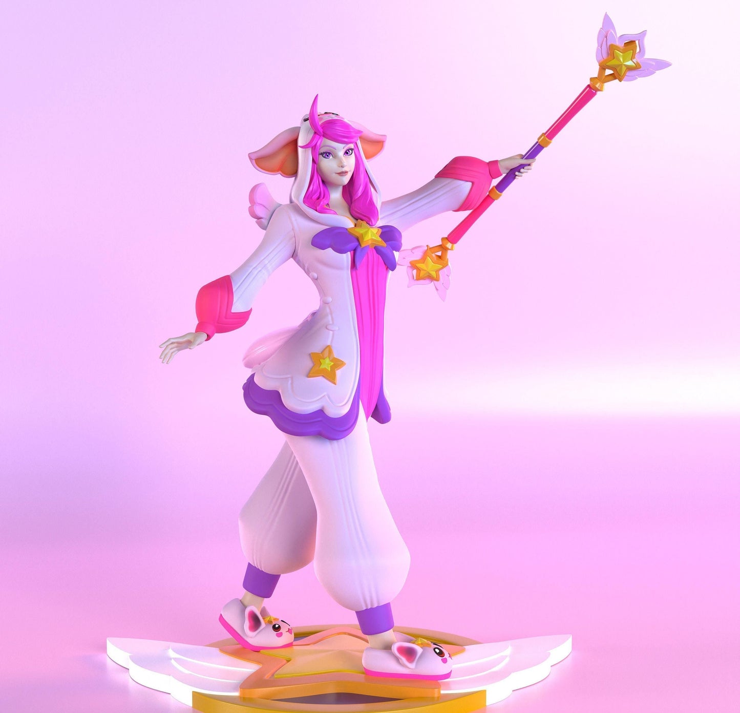League of Legends  Pajama Star Guardian Lux Figurine -  3D Printed Collectible for Your Gaming Heaven