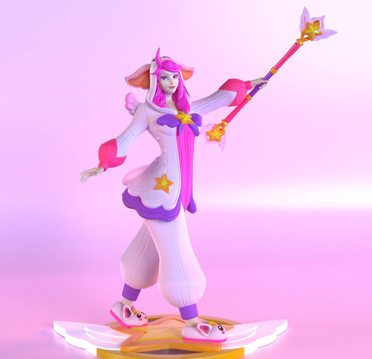 League of Legends  Pajama Star Guardian Lux Figurine -  3D Printed Collectible for Your Gaming Heaven