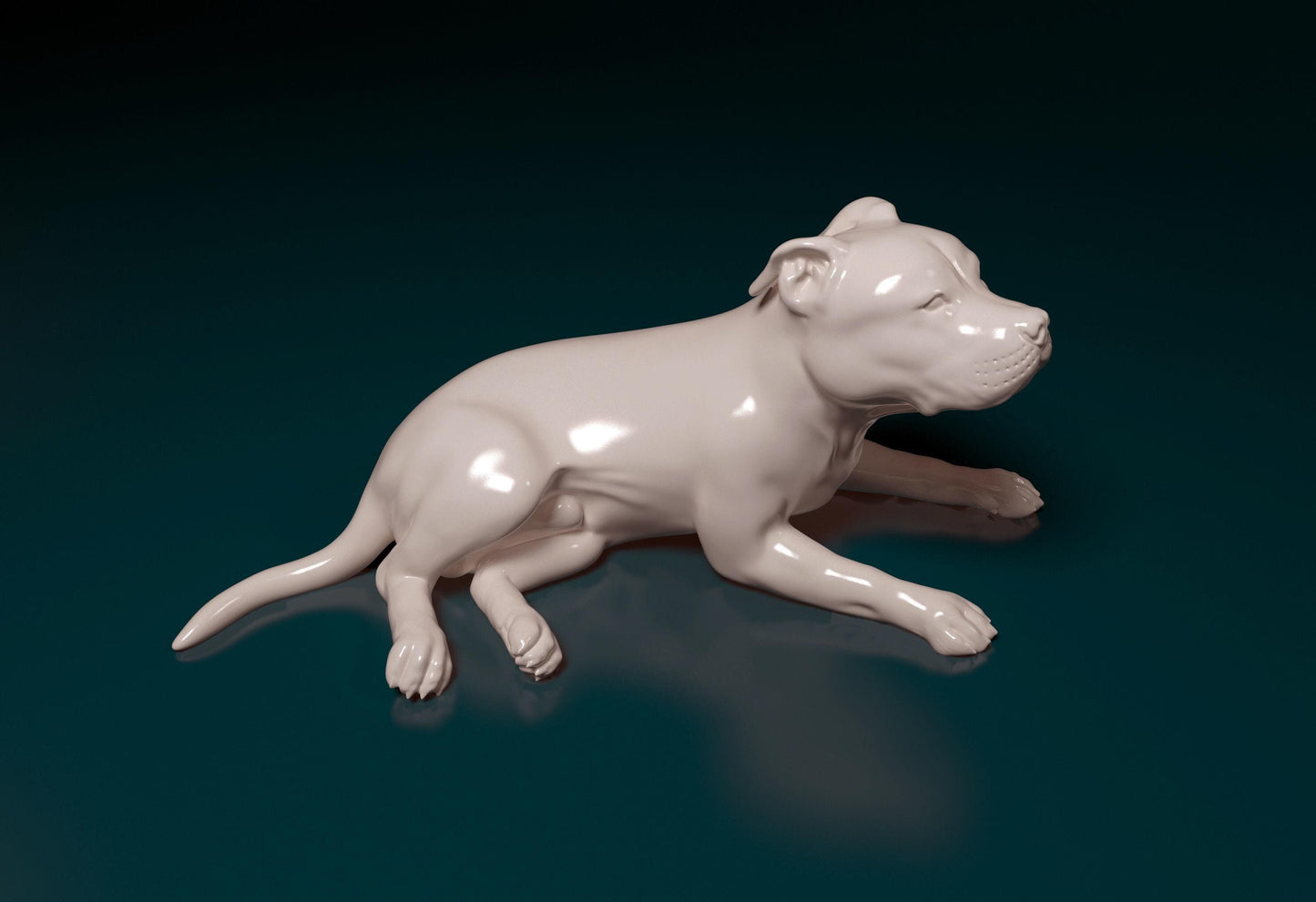 3D Printed  Pitbull Terrier Dog  Figurine -