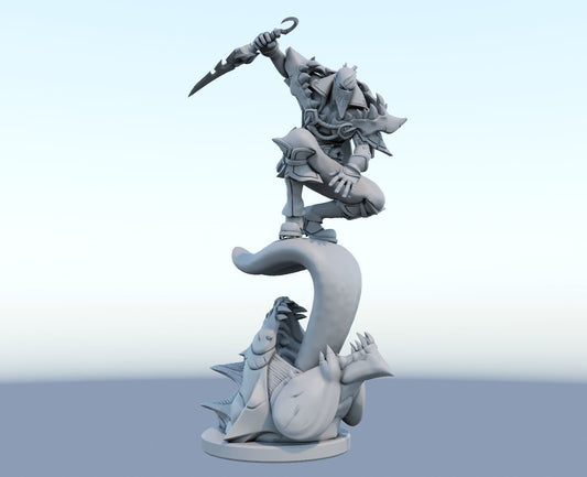 League of Legends Pyke Figurine -  3D Printed Collectible for Your Gaming Haven