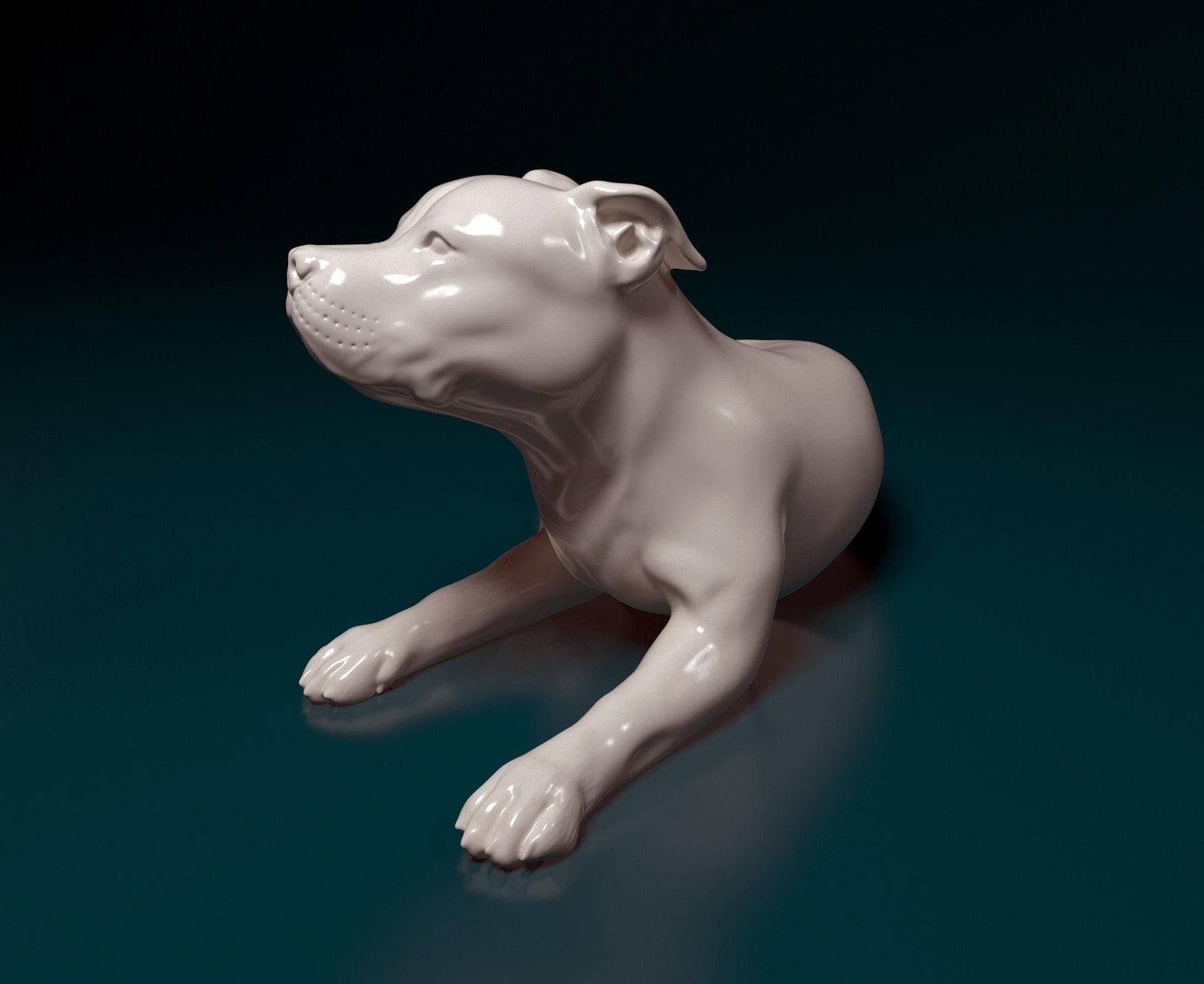 3D Printed  Pitbull Terrier Dog  Figurine -