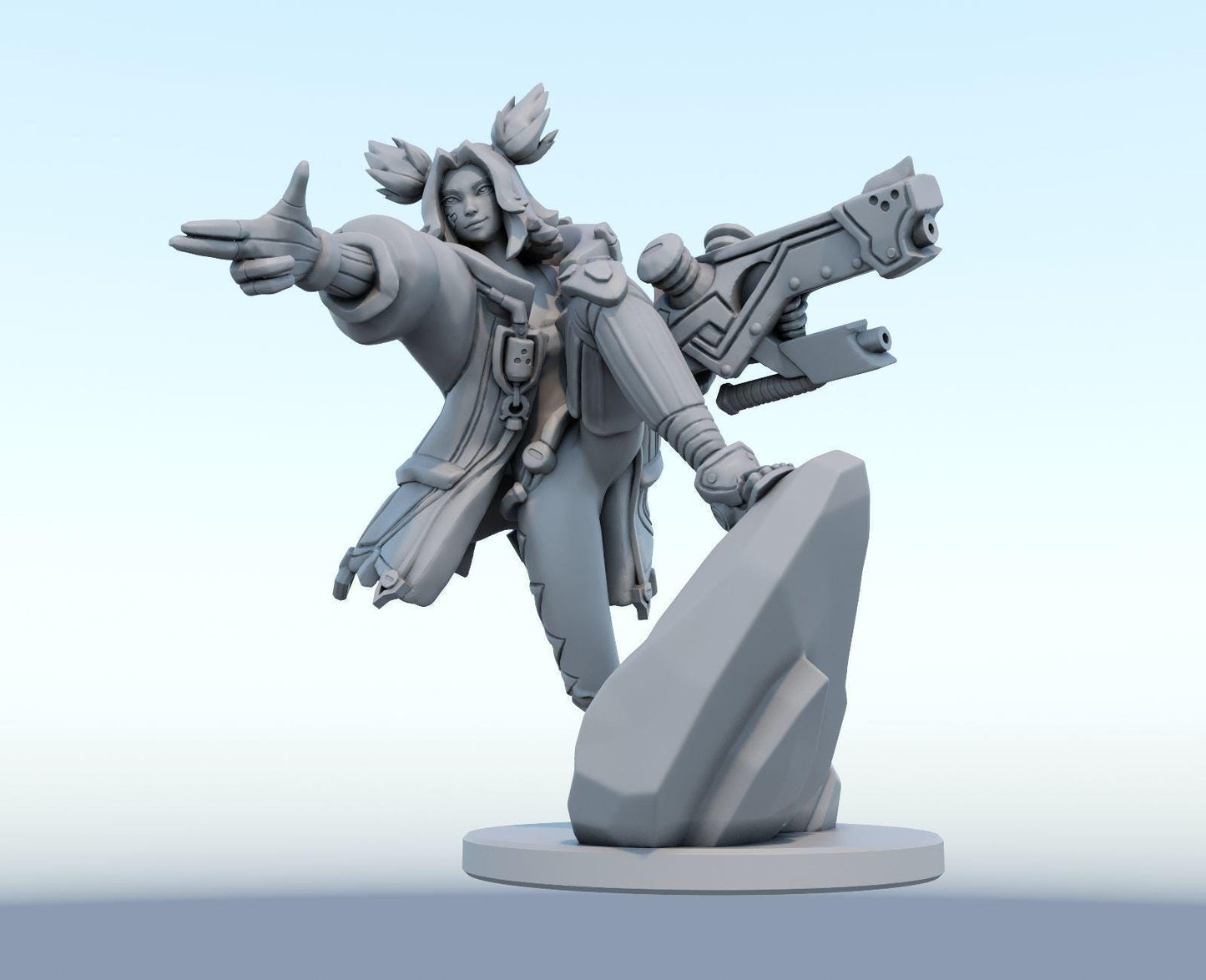 League of Legends  Zeri Figurine -  3D Printed Collectible for Your Gaming Heaven