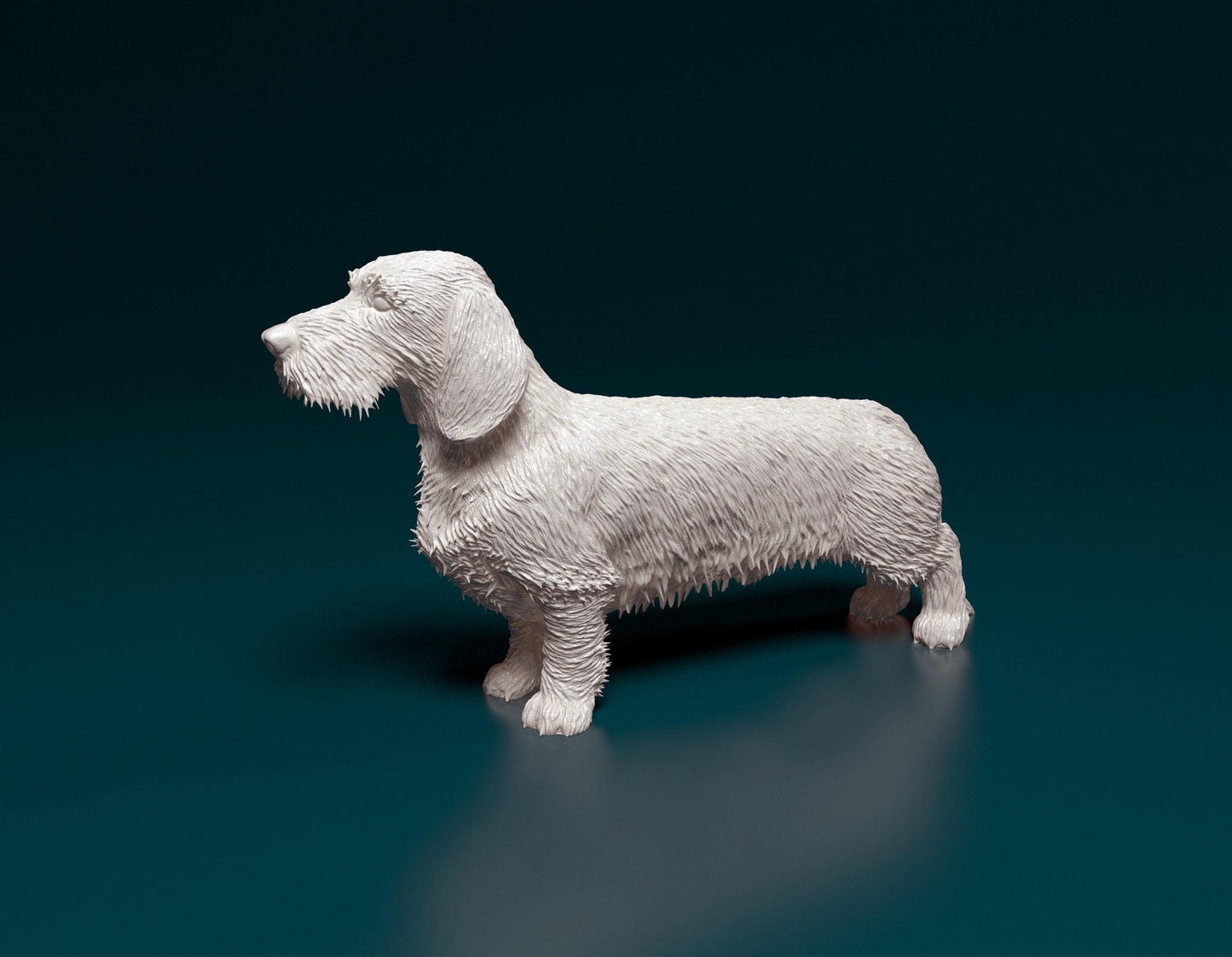Dachshund Wire-haired Dog Figurine - 3D Printed