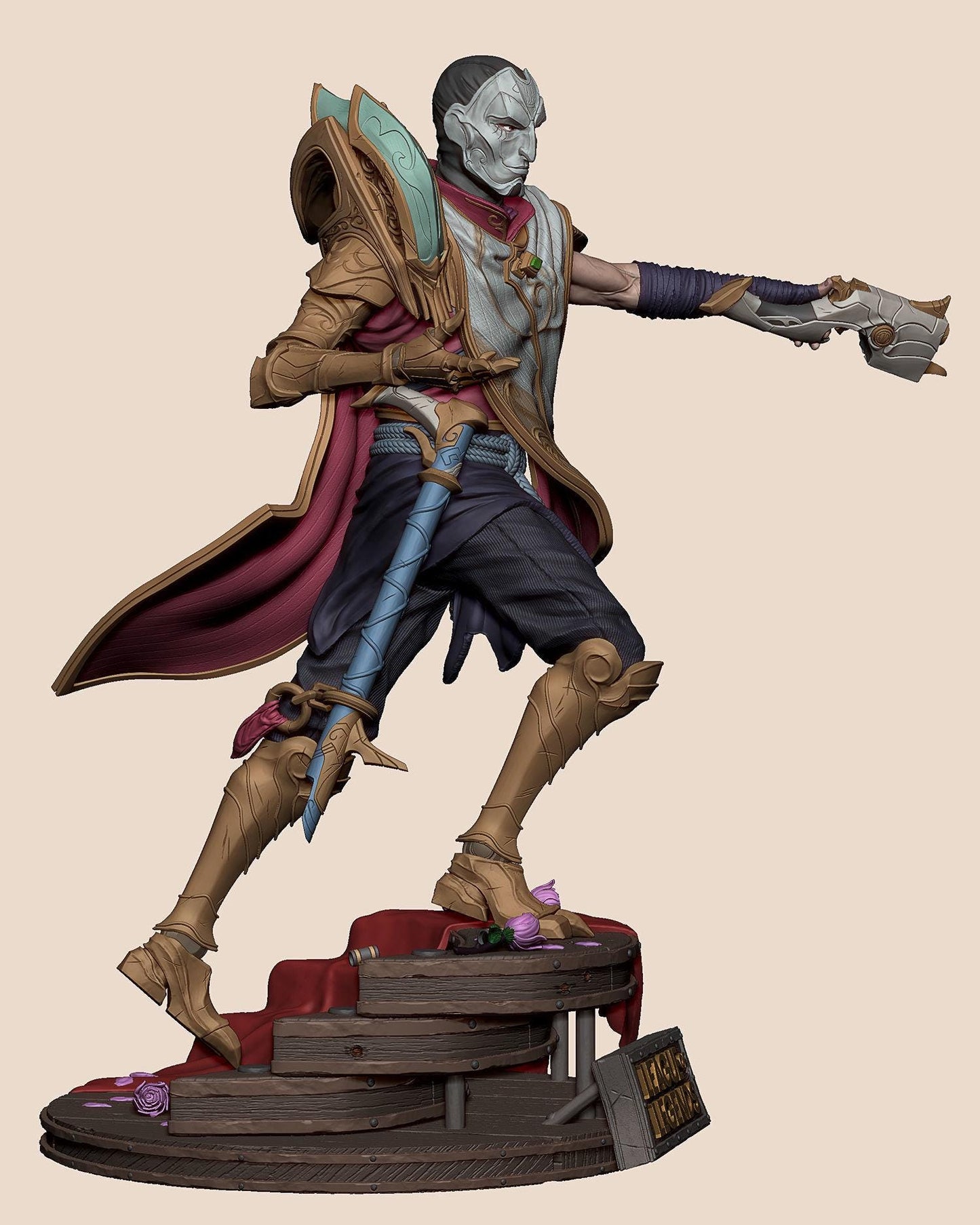 League of Legends Jhin Figure | 3D Printed Virtuoso Model | Gaming Desk Decor | Gamer Gift | Collectible Statue | Unpainted for DIY Painting