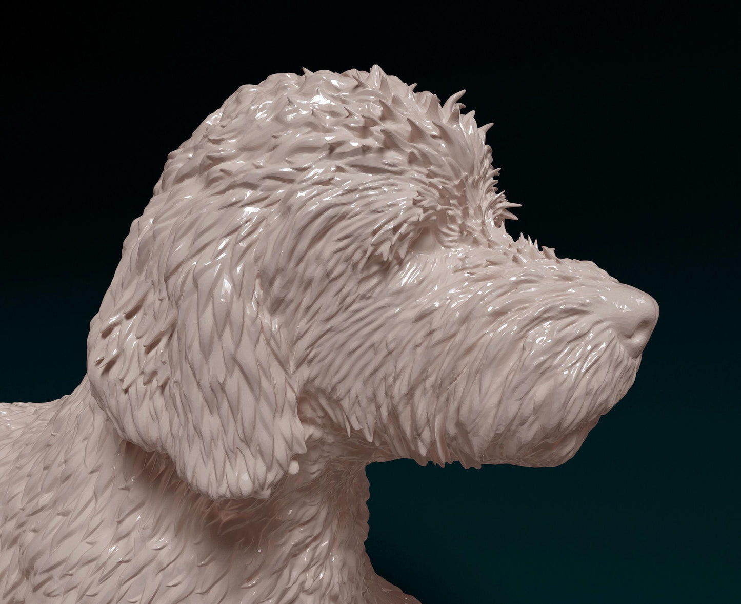 3D Printed Old English Sheepdog  Figurine -