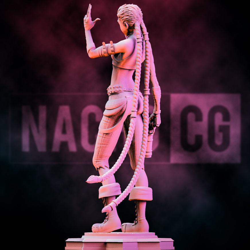 Fan Art Jinx 3D Printed Figurine – Arcane Fan Art Statue – League of Legends Model – Gamer Gift – 15cm to 25cm – Free Shipping + Gift