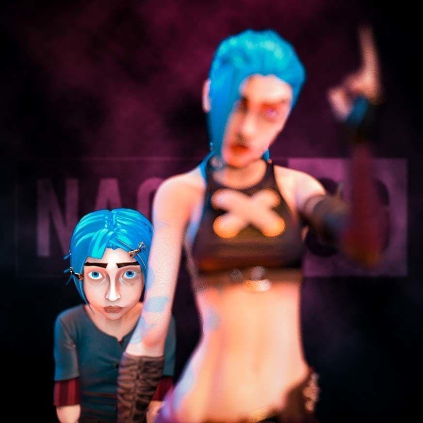 Jinx and Powder Fan Art 3D Print | Arcane Sisters Statue | League of Legends Collectible Figurine | Gamer Gift | Free Shipping