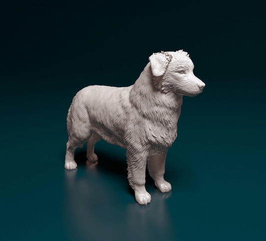 Australian Shepherd Dog Statue | Standing Aussie Figurine | 3D Printed Dog Model | Herding Dog Gift | Pet Memorial Sculpture