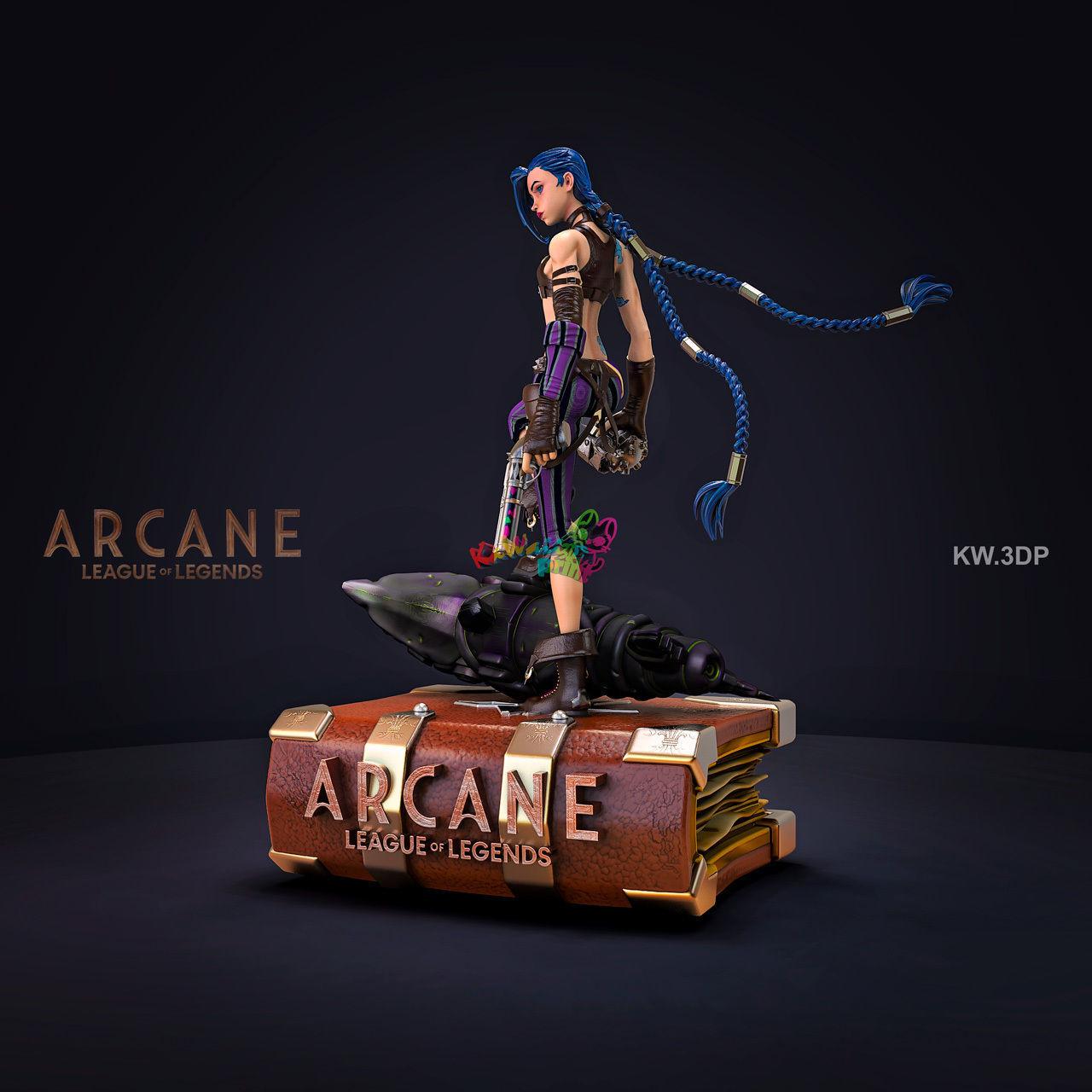 Jinx Figure | Arcane League of Legends | 3D Printed Model | Multiple Sizes | Unpainted Collectible | Gamer Gift | Fan Art Statue